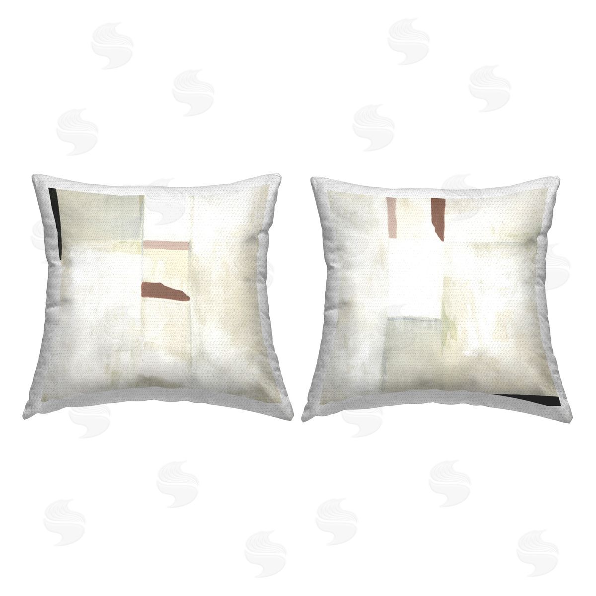 June Erica Vess Neutral Rectangles Mauve  Effects Outdoor Quick-Dry Polyester Printed Throw Pillow