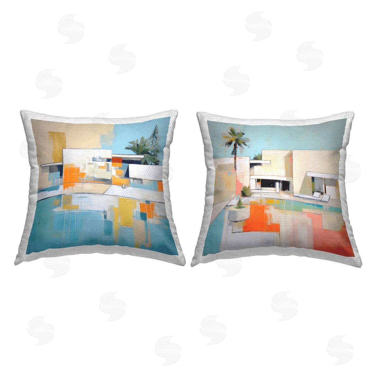 Irena Orlov Abstract Modern Tropical House Outdoor Quick-Dry Polyester Printed Throw Pillow