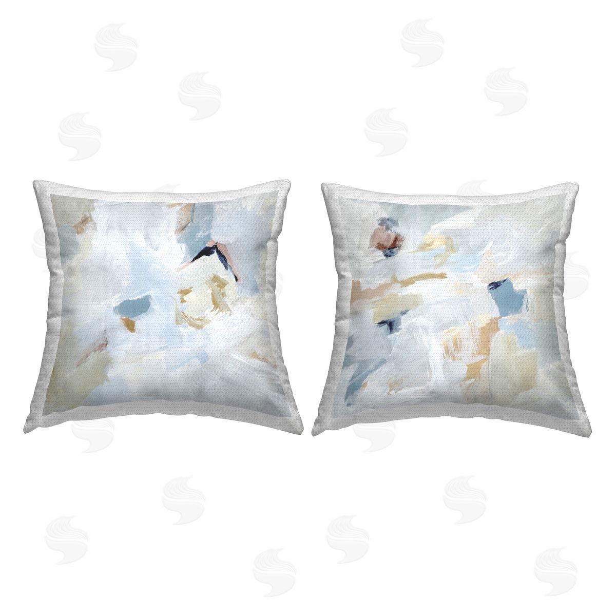 Victoria Barnes Abstract Hint of Blue Clouds Outdoor Quick-Dry Polyester Printed Throw Pillow