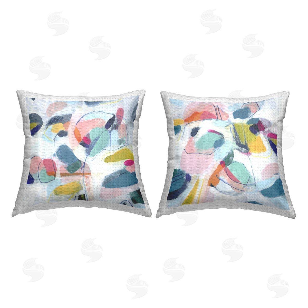 June Erica Vess Eye-catching Abstract Pastels Outdoor Quick-Dry Polyester Printed Throw Pillow