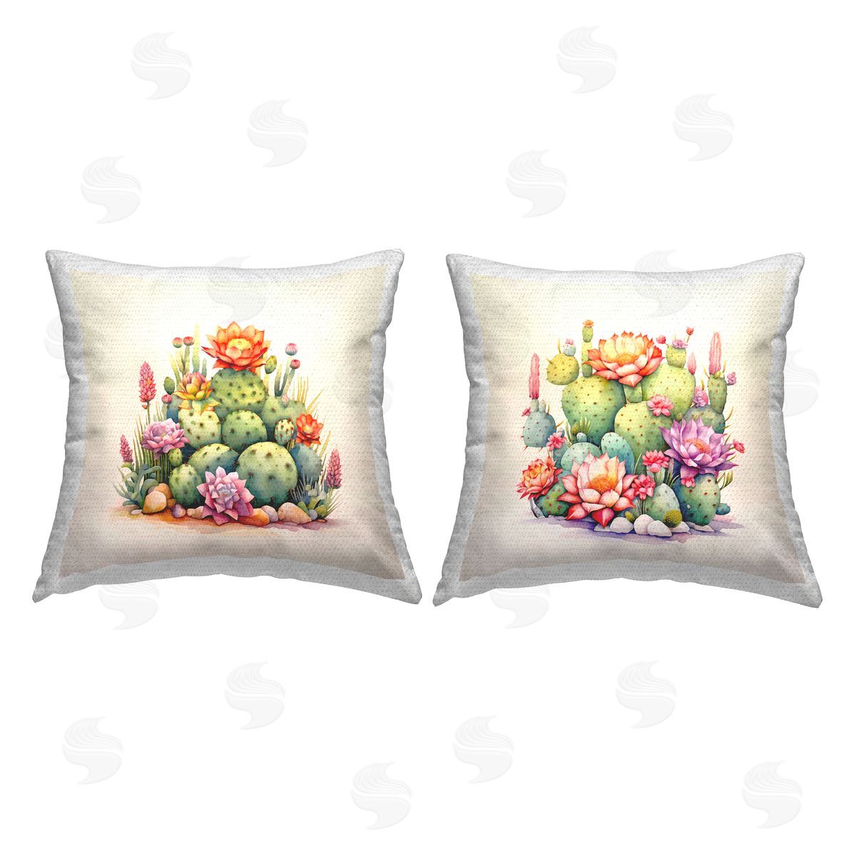 Andrea Haase Blooming Cacti Plants Outdoor Quick-Dry Polyester Printed Throw Pillow