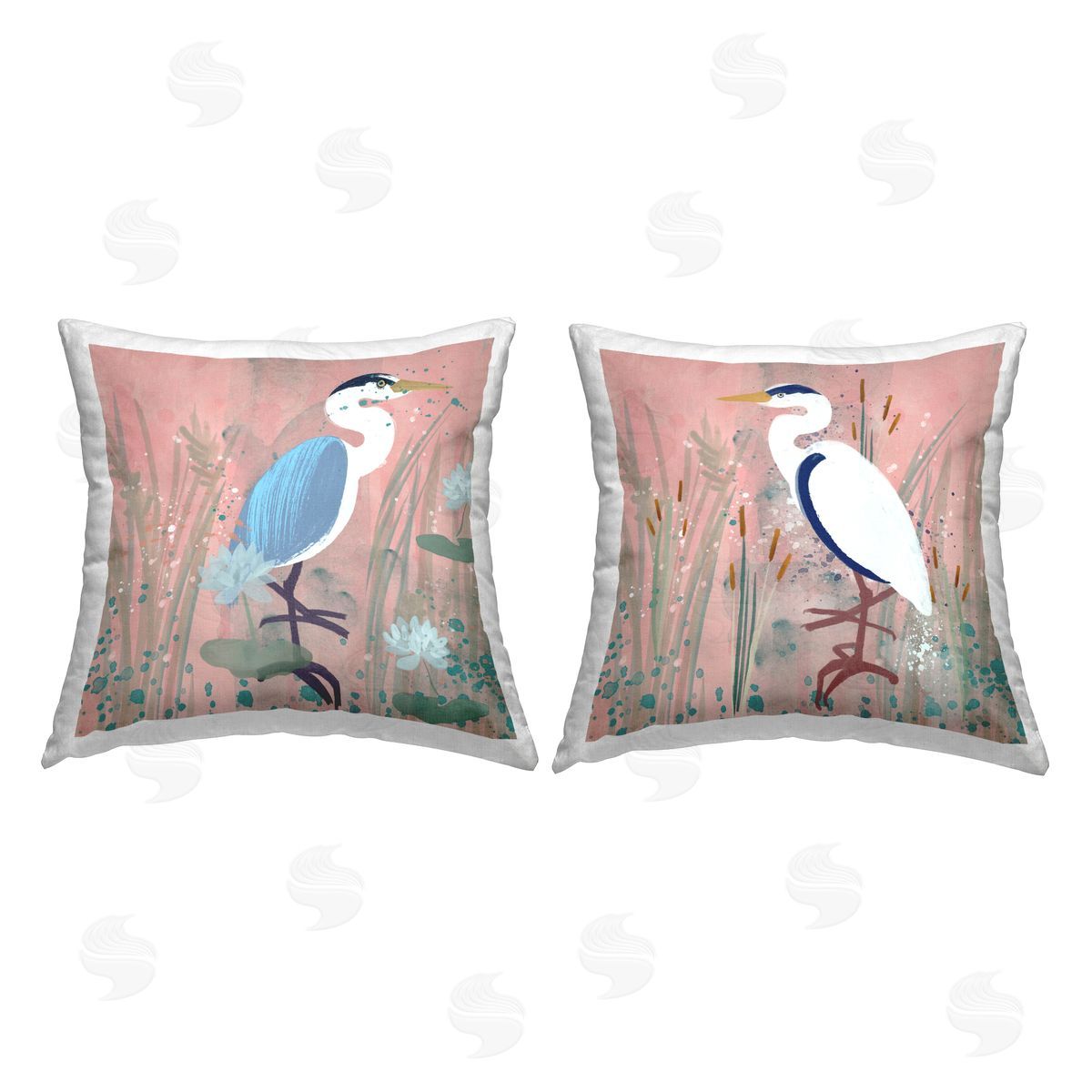 Juliet Rose Philips Beach Birds on Pink Printed Plush Polyester Throw Pillow