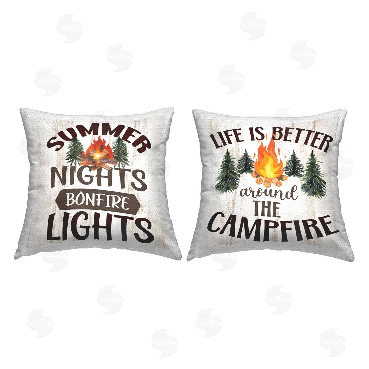 Kim Allen Summer Camping Phrases Outdoor Quick-Dry Polyester Printed Throw Pillow