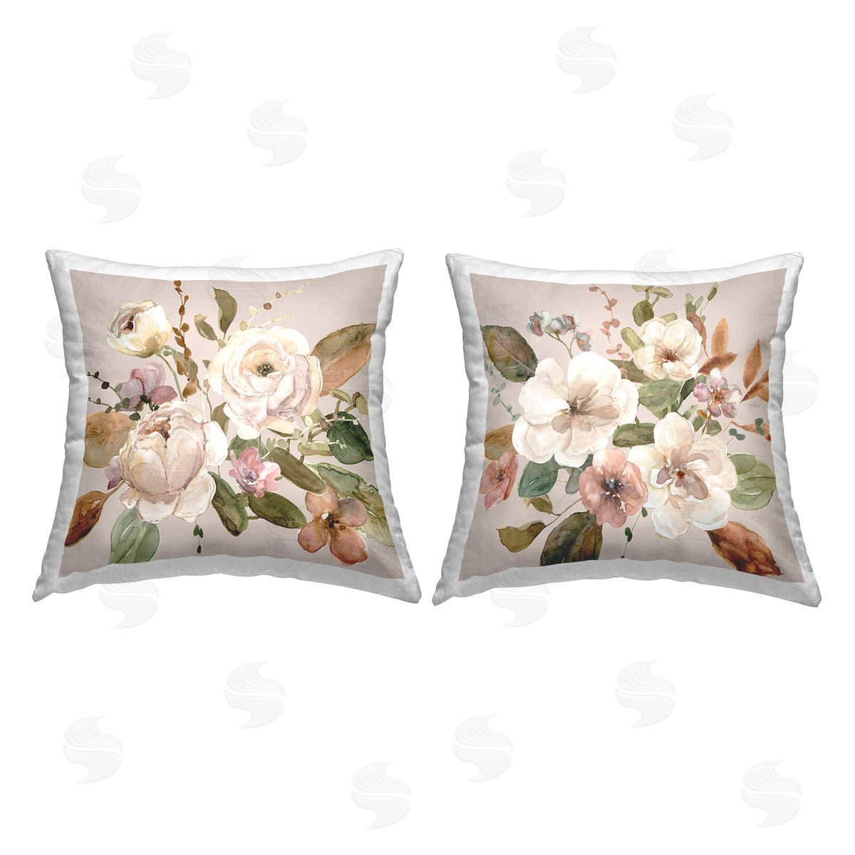 Livi and Finn Belles Fleur Bouquet Printed Plush Polyester Throw Pillow