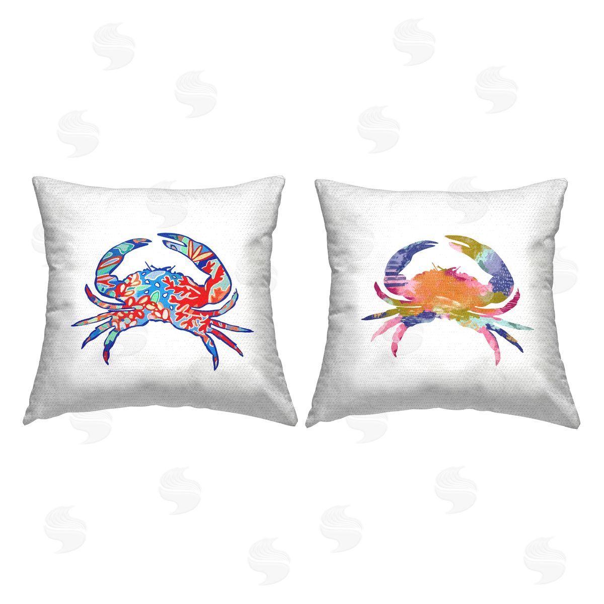 Lisa Nohren Modern Patterned Crabs Outdoor Quick-Dry Polyester Printed Throw Pillow
