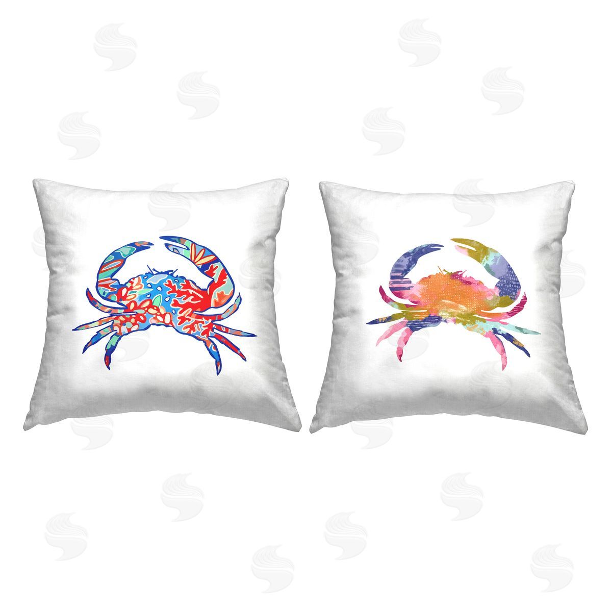 Lisa Nohren Modern Patterned Crabs Printed Plush Polyester Throw Pillow