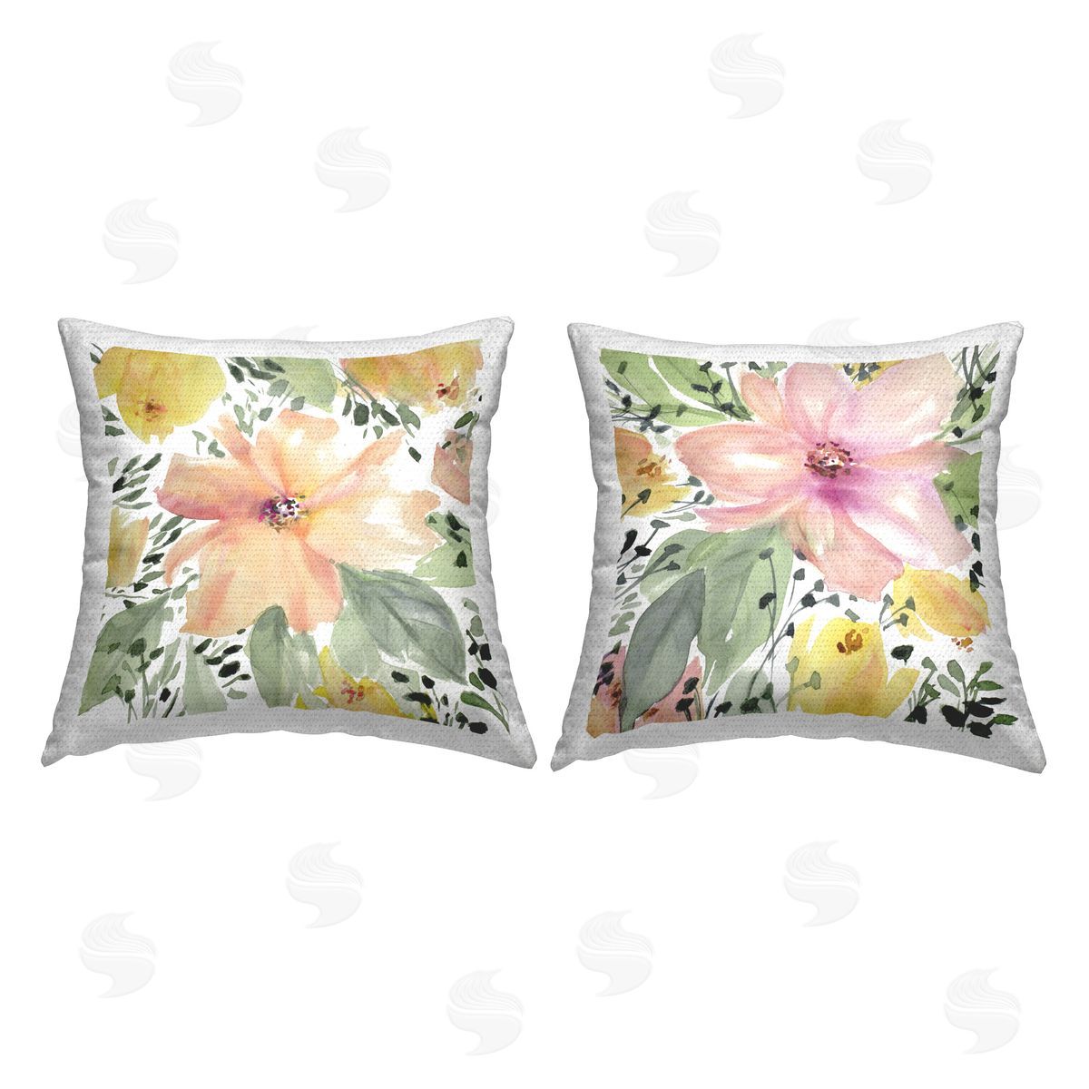 Lanie Loreth Large Pink and Coral Bloom  Outdoor Quick-Dry Polyester Printed Throw Pillow