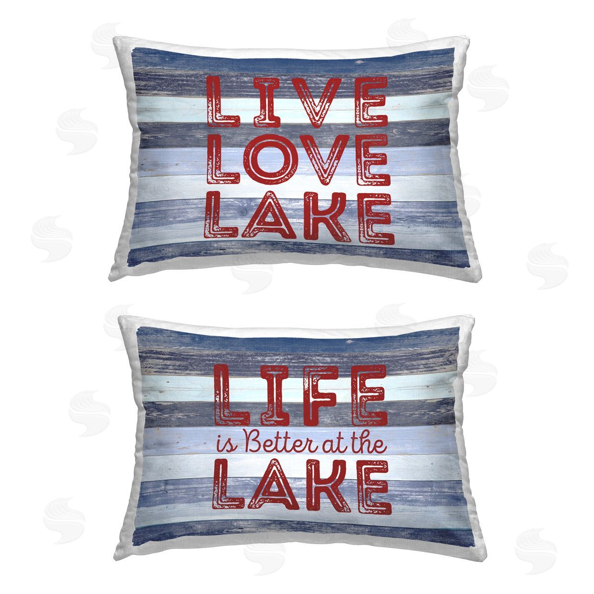 SD Graphics Studio Striped Lake Phrases Printed Plush Polyester Throw Pillow