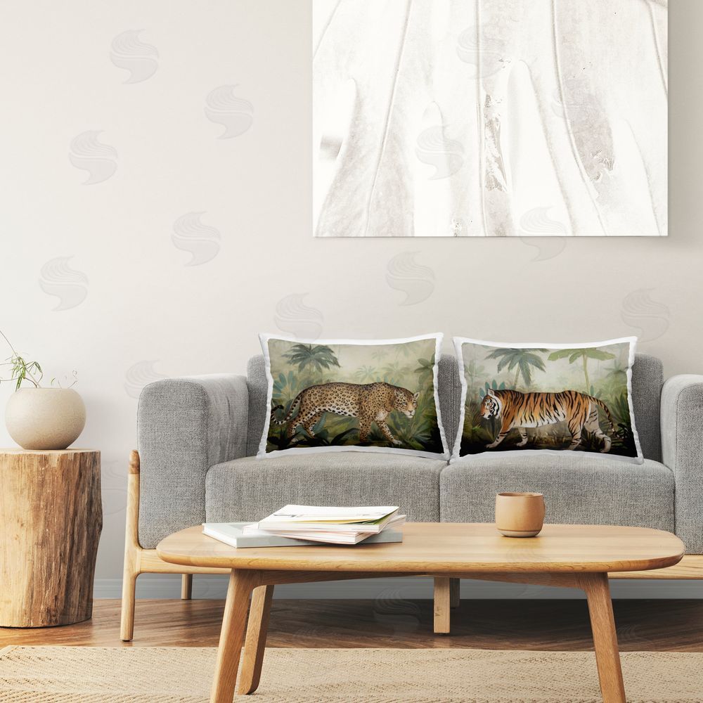 Julia Purinton Big Cats Prowl Printed Plush Polyester Throw Pillow On Chair