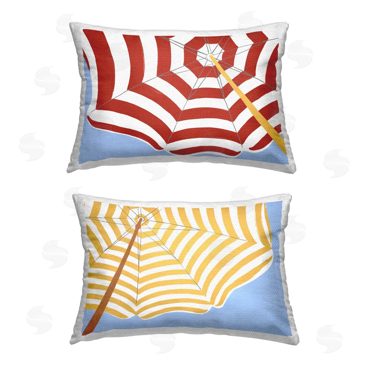 June Erica Vess Striped Beach Umbrella Outdoor Quick-Dry Polyester Printed Throw Pillow