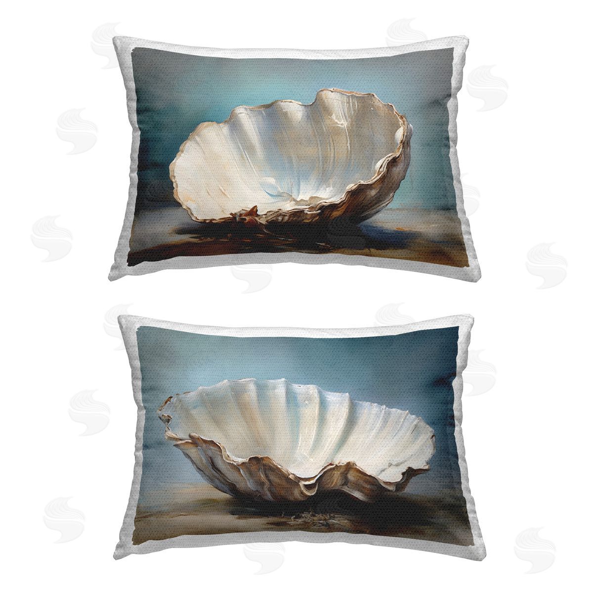 Petal Prints Design Fresh Beach Finds Shells  Outdoor Quick-Dry Polyester Printed Throw Pillow