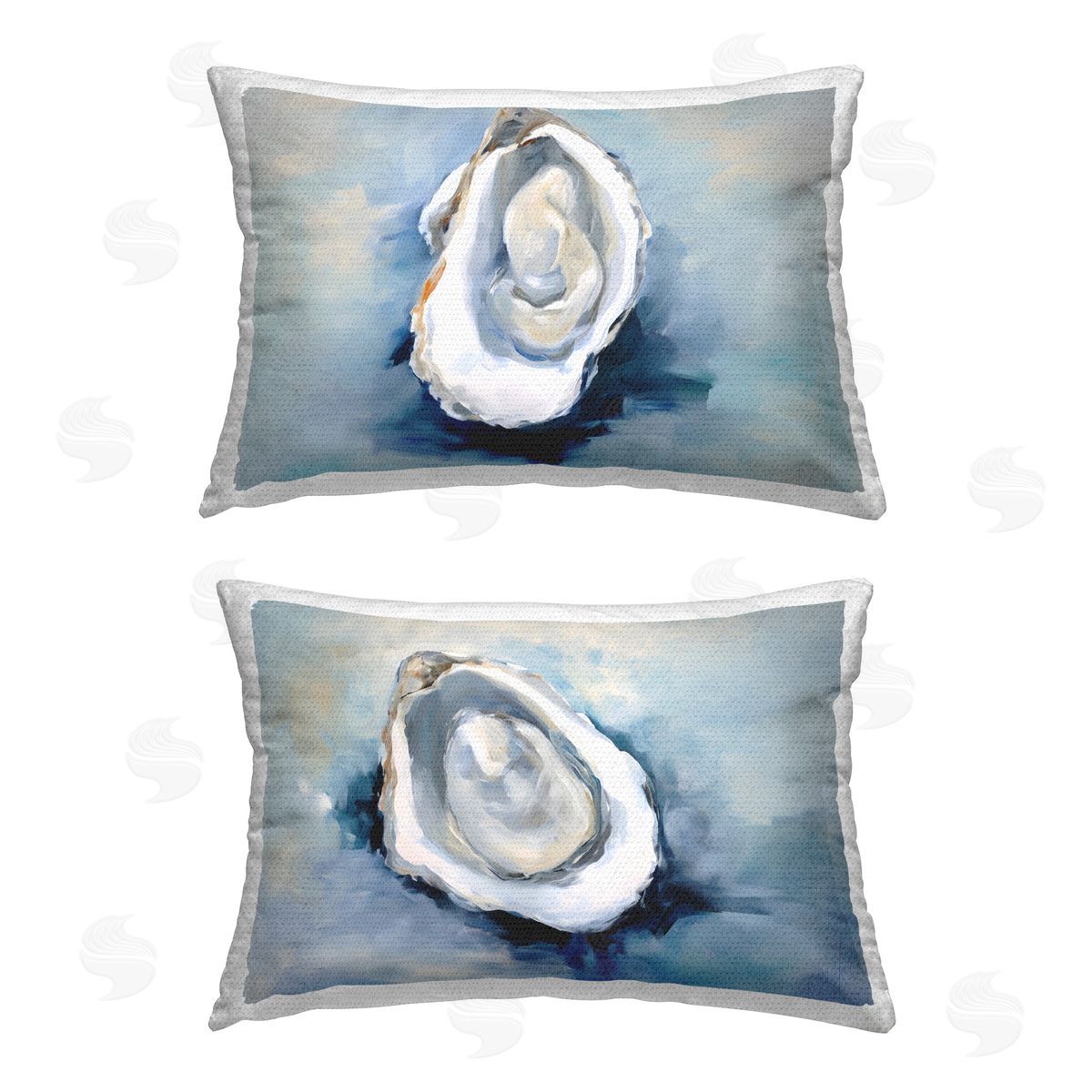 Petal Prints Design Open Oyster Mollusk Shells  Outdoor Quick-Dry Polyester Printed Throw Pillow