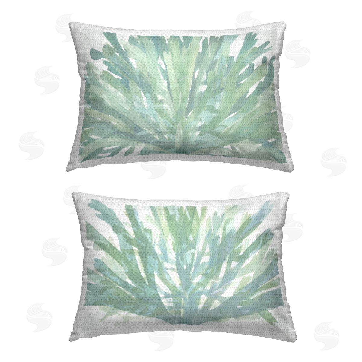 Stellar Design Studio Layered Green Seaweed Outdoor Quick-Dry Polyester Printed Throw Pillow