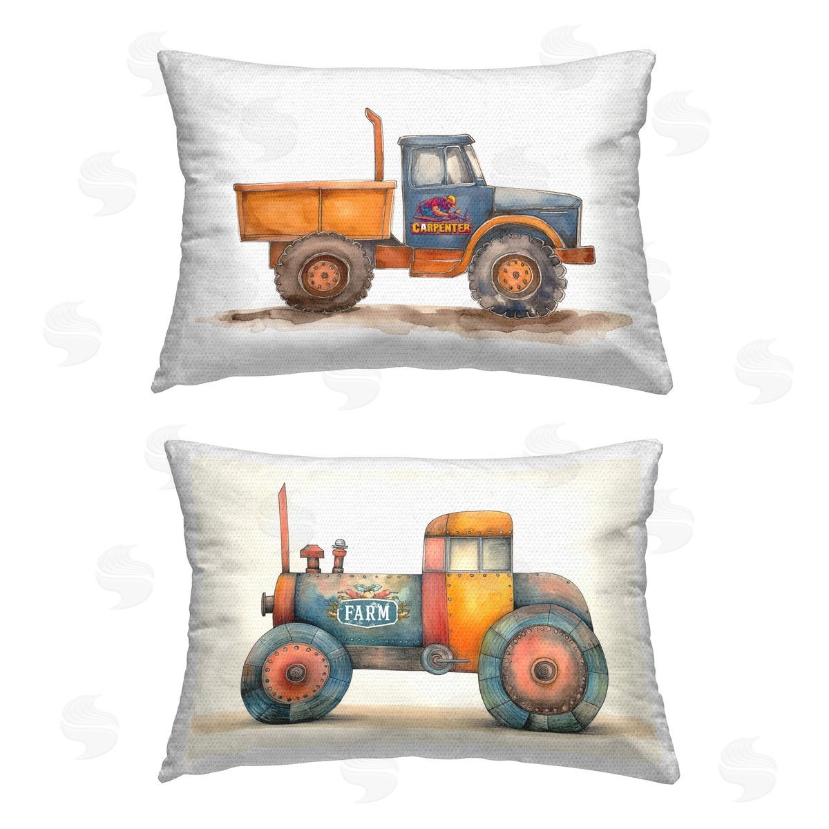 Steve Hunziker Carpenter Construction Trucks Outdoor Quick-Dry Polyester Printed Throw Pillow