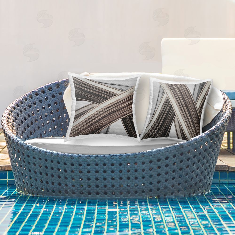 PI Studio Layered Depth Abstractions Outdoor Quick-Dry Polyester Printed Throw Pillow in Back Yard