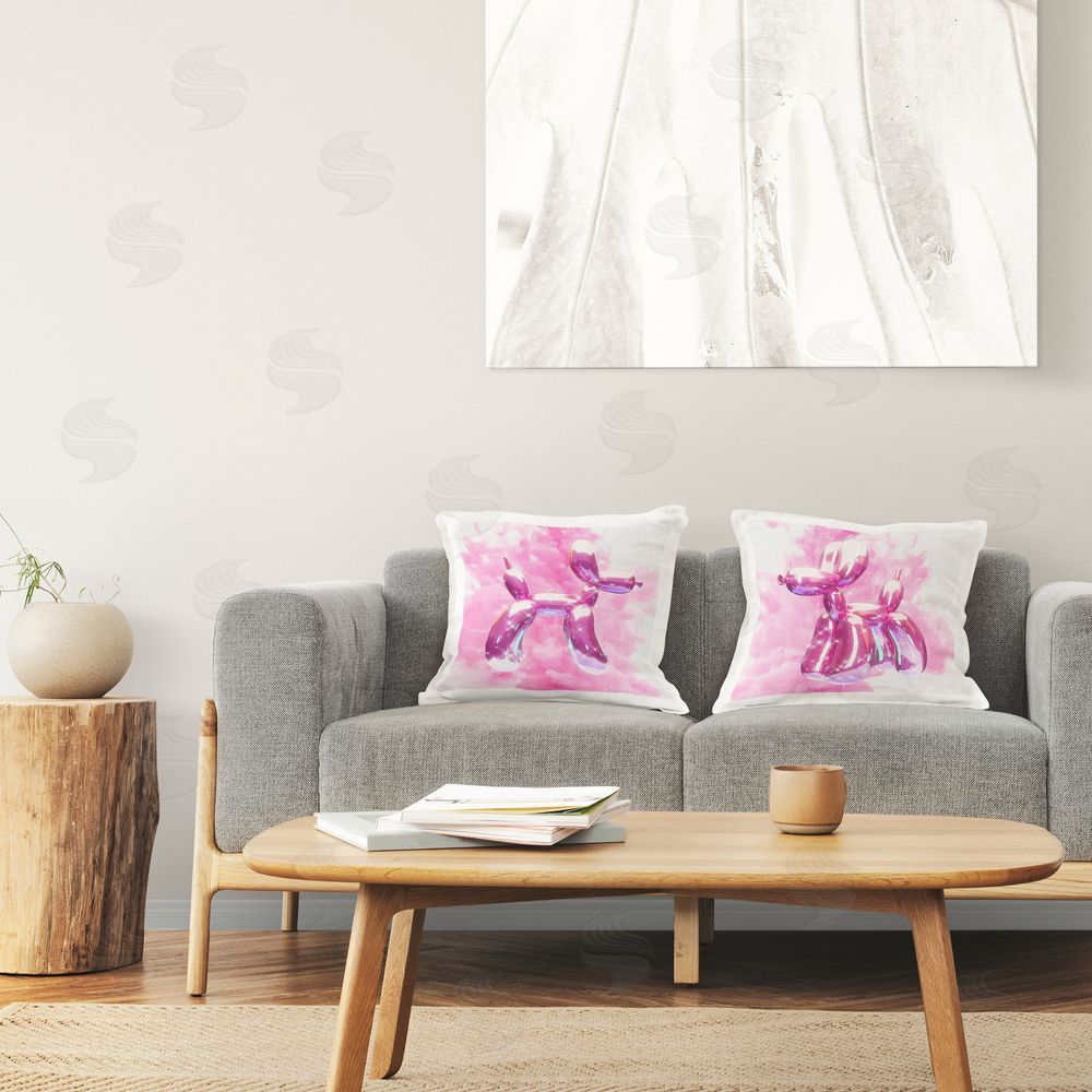 Ziwei Li Shimmering Balloon Animals Printed Plush Polyester Throw Pillow On Chair