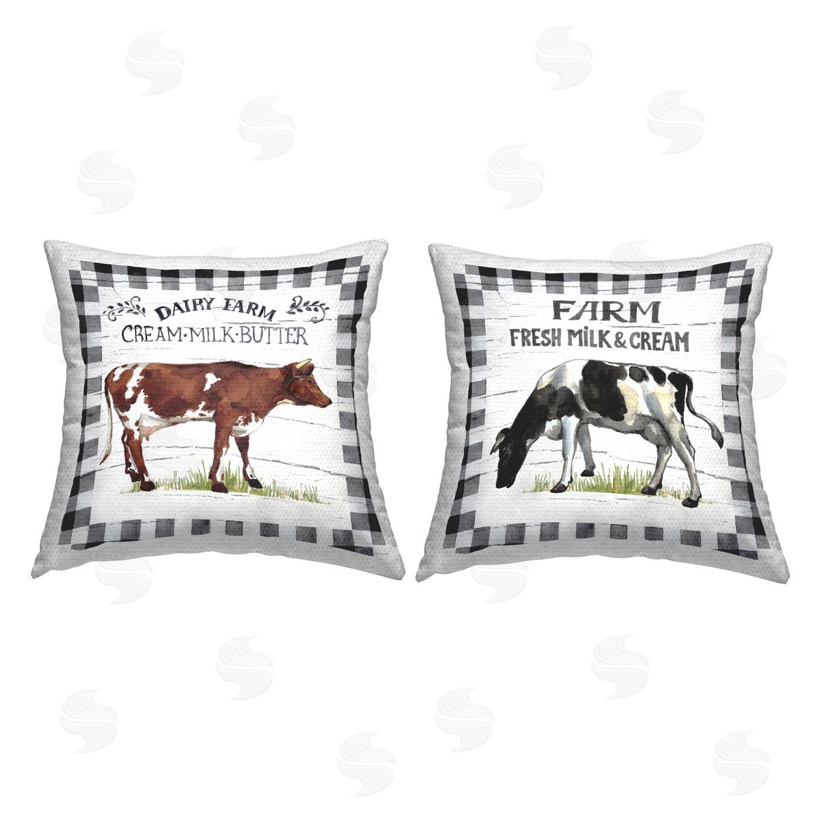Elena Vladykina Dairy Farm Cattle Outdoor Quick-Dry Polyester Printed Throw Pillow