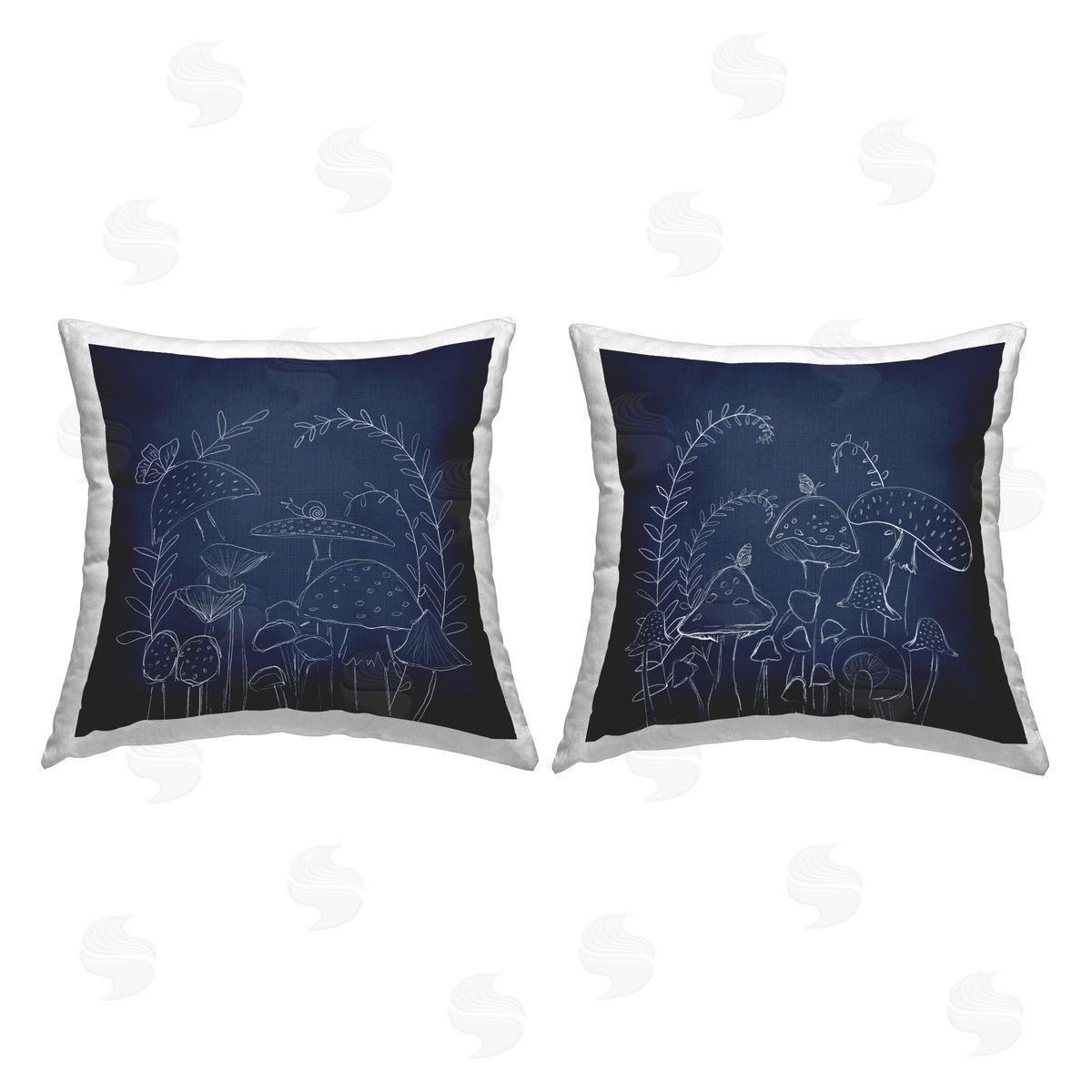 Lucille Price Happy Mushroom Garden Printed Plush Polyester Throw Pillow