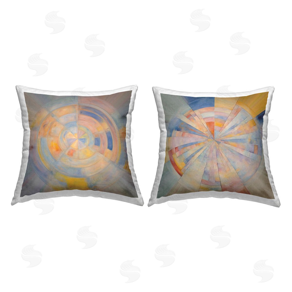 Noah Bay Centric Circular Pattern Printed Plush Polyester Throw Pillow
