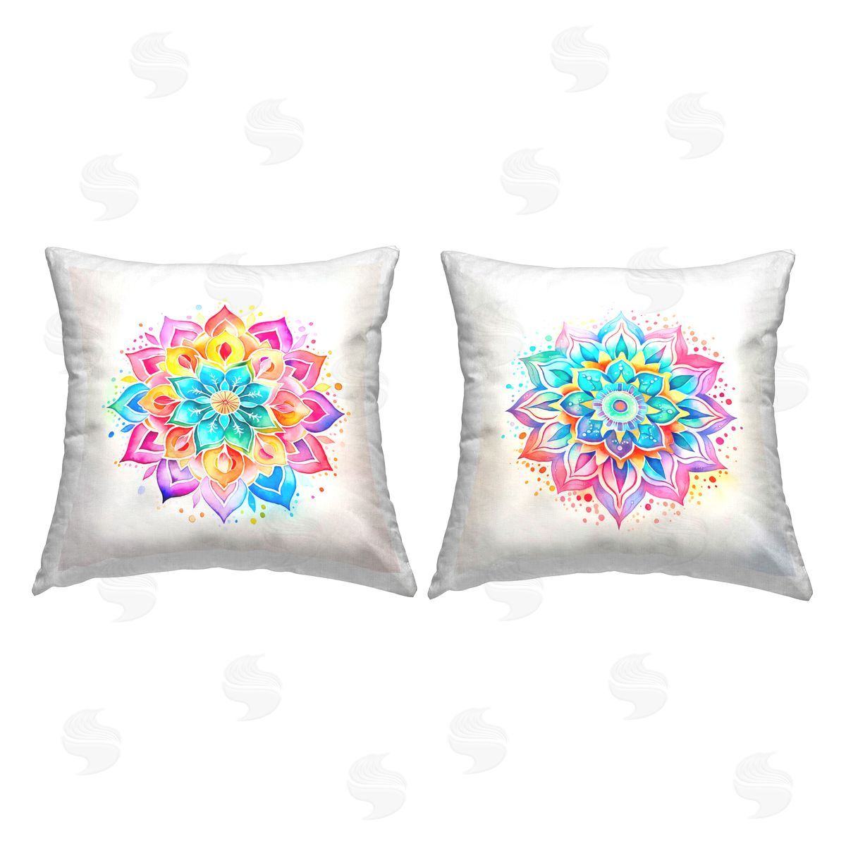 Andrea Haase Magic Bright Hued Mandala Printed Plush Polyester Throw Pillow