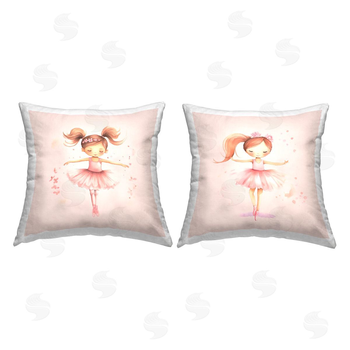 Andrea Haase Little Dancer Ballerinas Printed Plush Polyester Throw Pillow