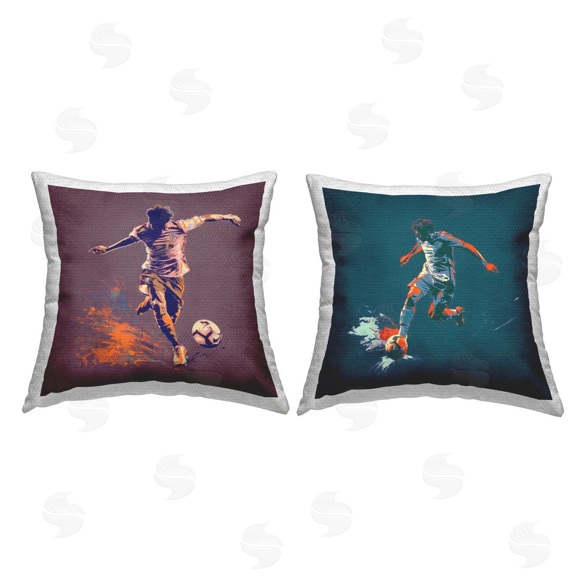 Lazar Studio Winning Goal Soccer Kick Outdoor Quick-Dry Polyester Printed Throw Pillow