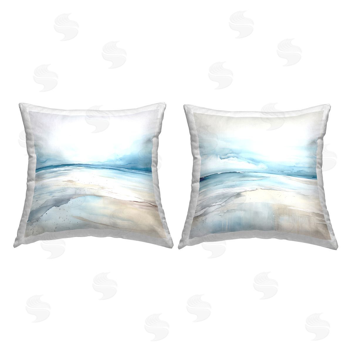 Irena Orlov Fluid Modern Beach Scenes Printed Plush Polyester Throw Pillow