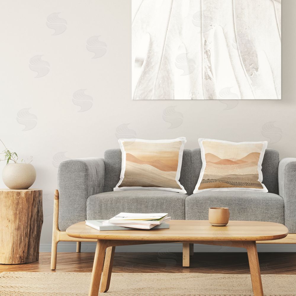 Irena Orlov Flowing Desert Dunes Printed Plush Polyester Throw Pillow On Chair