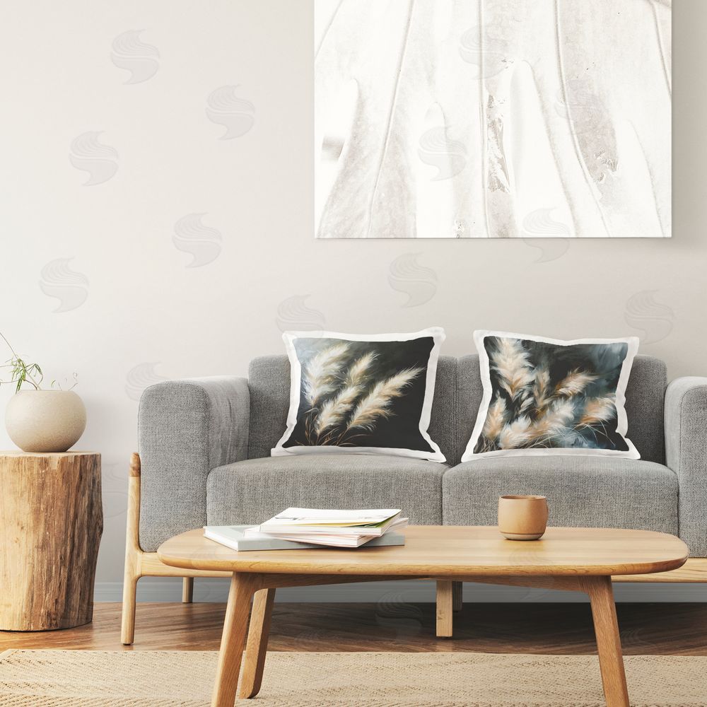 Raymond Powers Windblown Wheat Bunches Printed Plush Polyester Throw Pillow On Chair