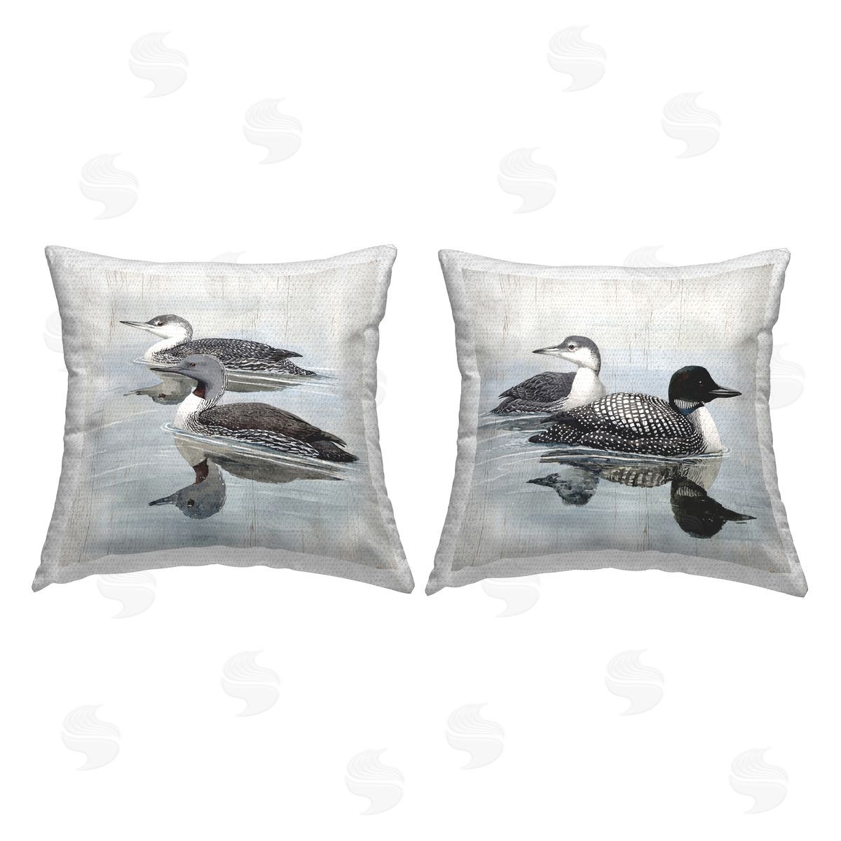 Susan Jill Lakeside Ducks Swimming Outdoor Quick-Dry Polyester Printed Throw Pillow