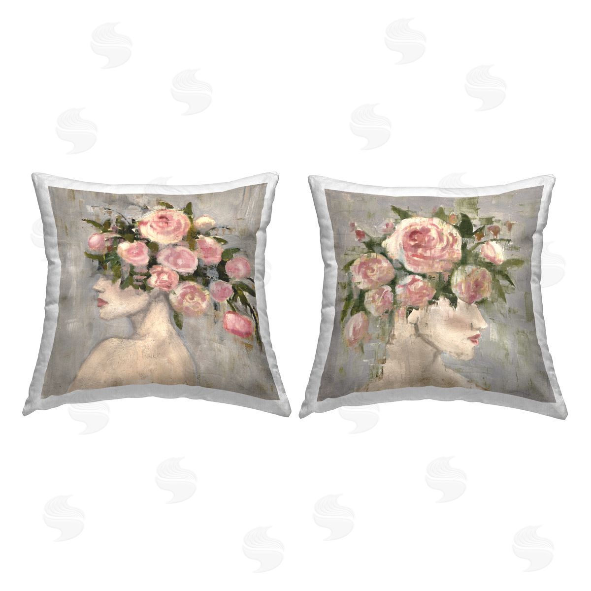 Charity Henderson Pink Peonie Females Printed Plush Polyester Throw Pillow