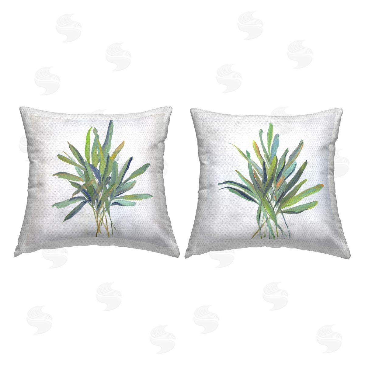 Sally Swatland Green Plant Fronds Outdoor Quick-Dry Polyester Printed Throw Pillow