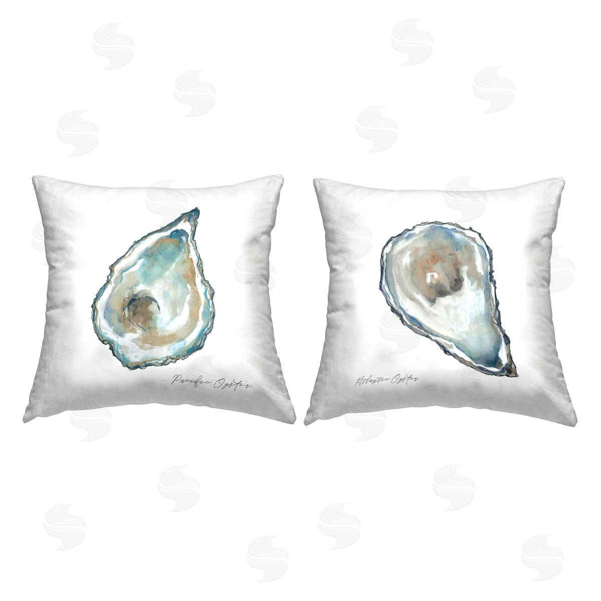 Carol Robinson Minimal Pacific Oysters Printed Plush Polyester Throw Pillow