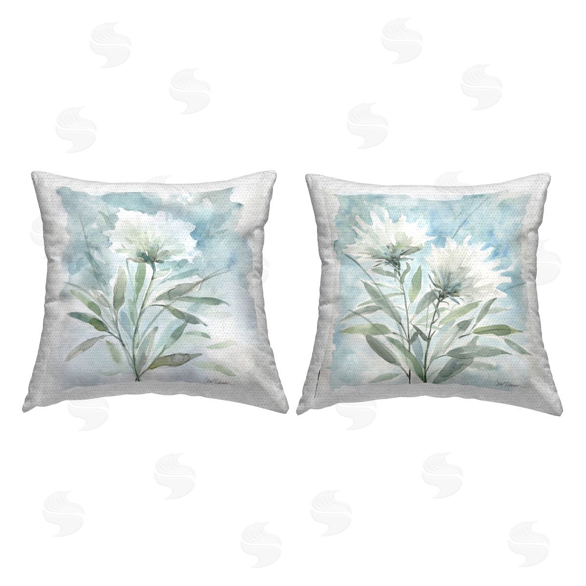 Carol Robinson Soft Wild Thistle Blooms Outdoor Quick-Dry Polyester Printed Throw Pillow