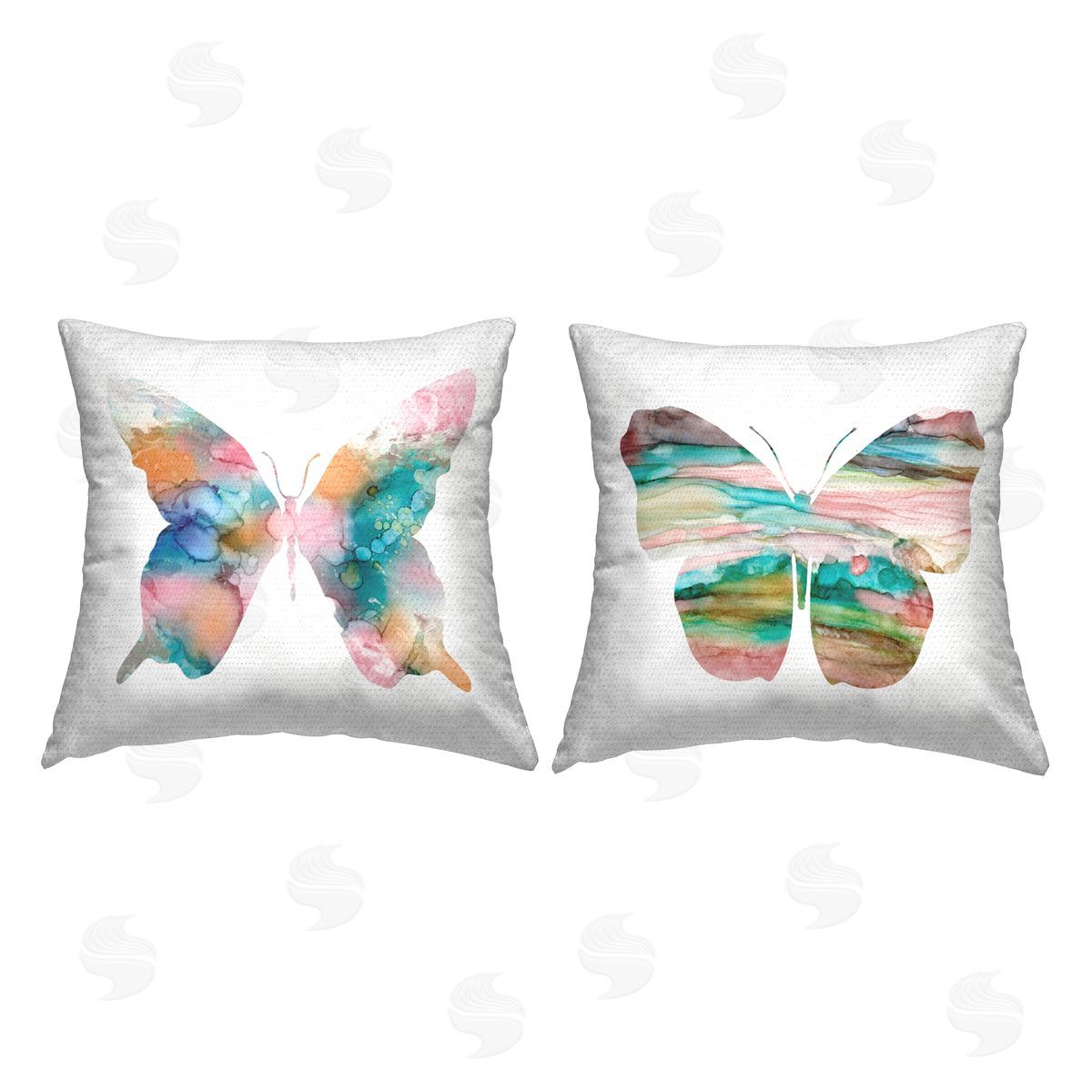 Carol Robinson Marbled Butterfly Silhouettes Outdoor Quick-Dry Polyester Printed Throw Pillow