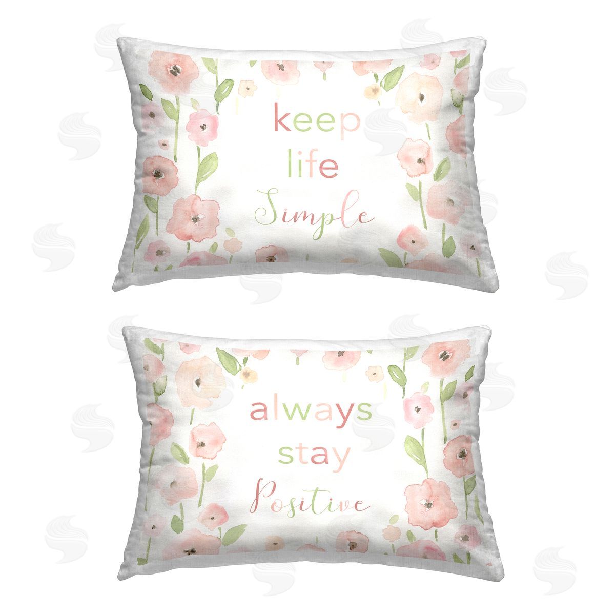 Carol Robinson Floral Positivity Statements Printed Plush Polyester Throw Pillow