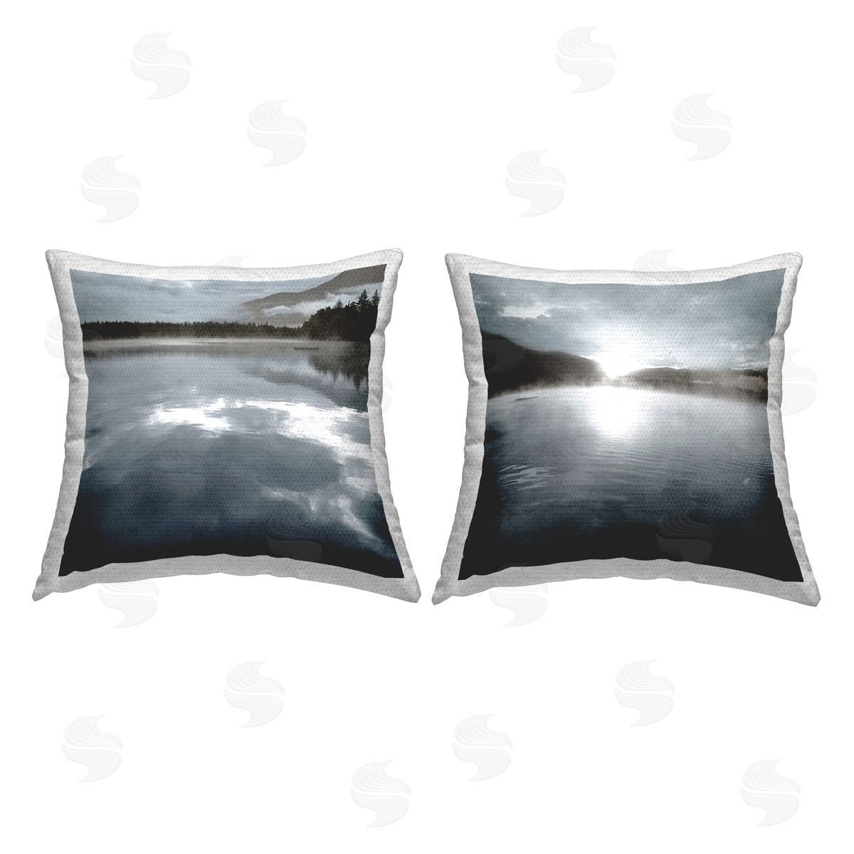 Carol Robinson Quiet Moody Lake Views Outdoor Quick-Dry Polyester Printed Throw Pillow