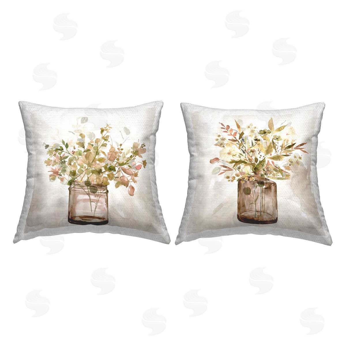 Carol Robinson Earthy Garden Bouquets Outdoor Quick-Dry Polyester Printed Throw Pillow