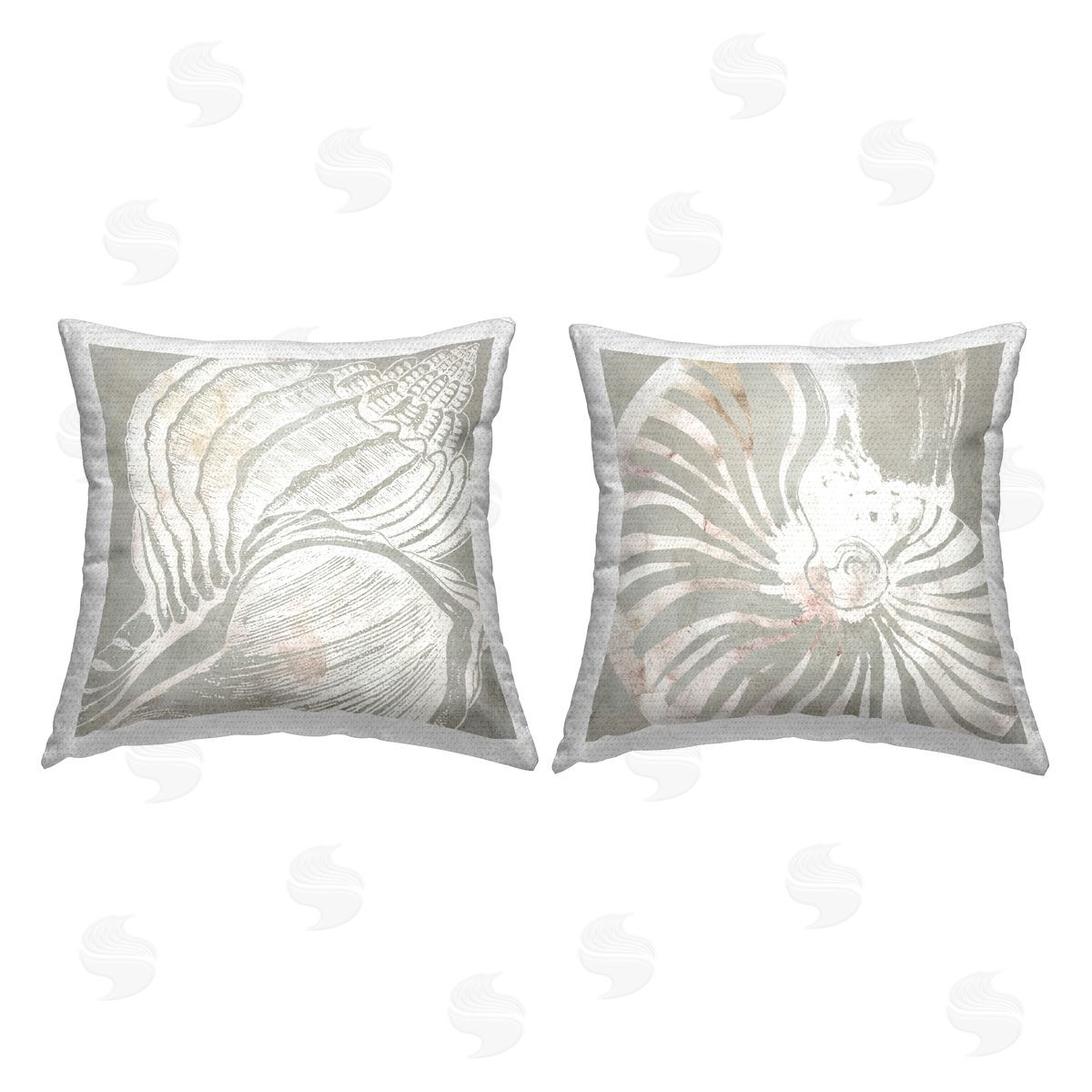 Carol Robinson Seashell Notches Close Up Outdoor Quick-Dry Polyester Printed Throw Pillow