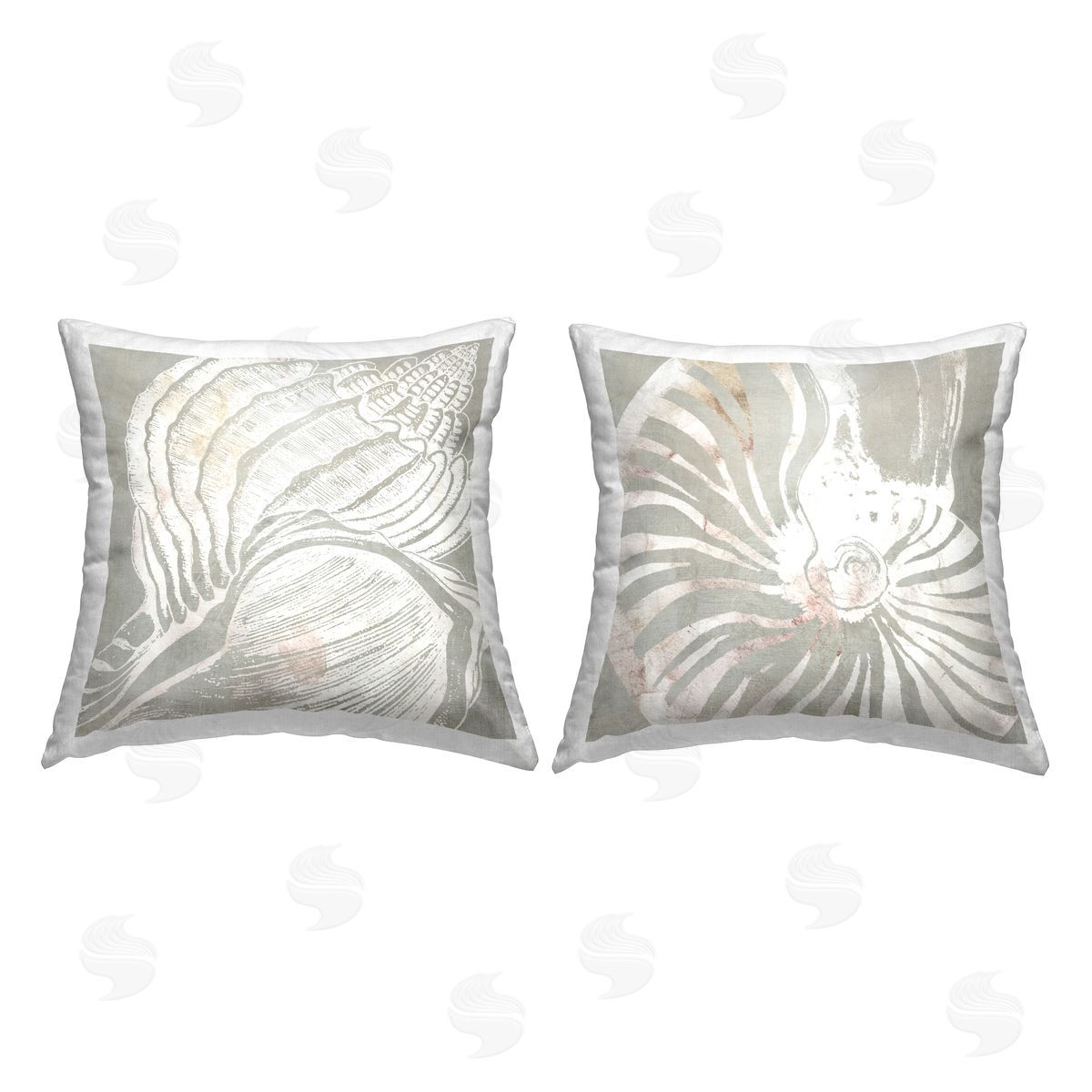 Carol Robinson Seashell Notches Close Up Printed Plush Polyester Throw Pillow