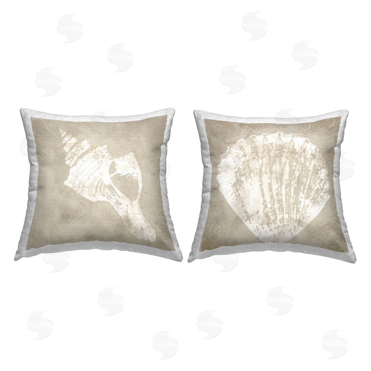 Carol Robinson Sandy Shell Impressions Outdoor Quick-Dry Polyester Printed Throw Pillow