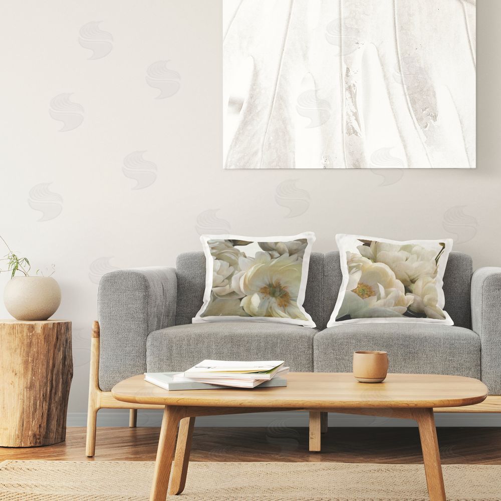 Carol Robinson Floral Blossom Shadows Printed Plush Polyester Throw Pillow On Chair