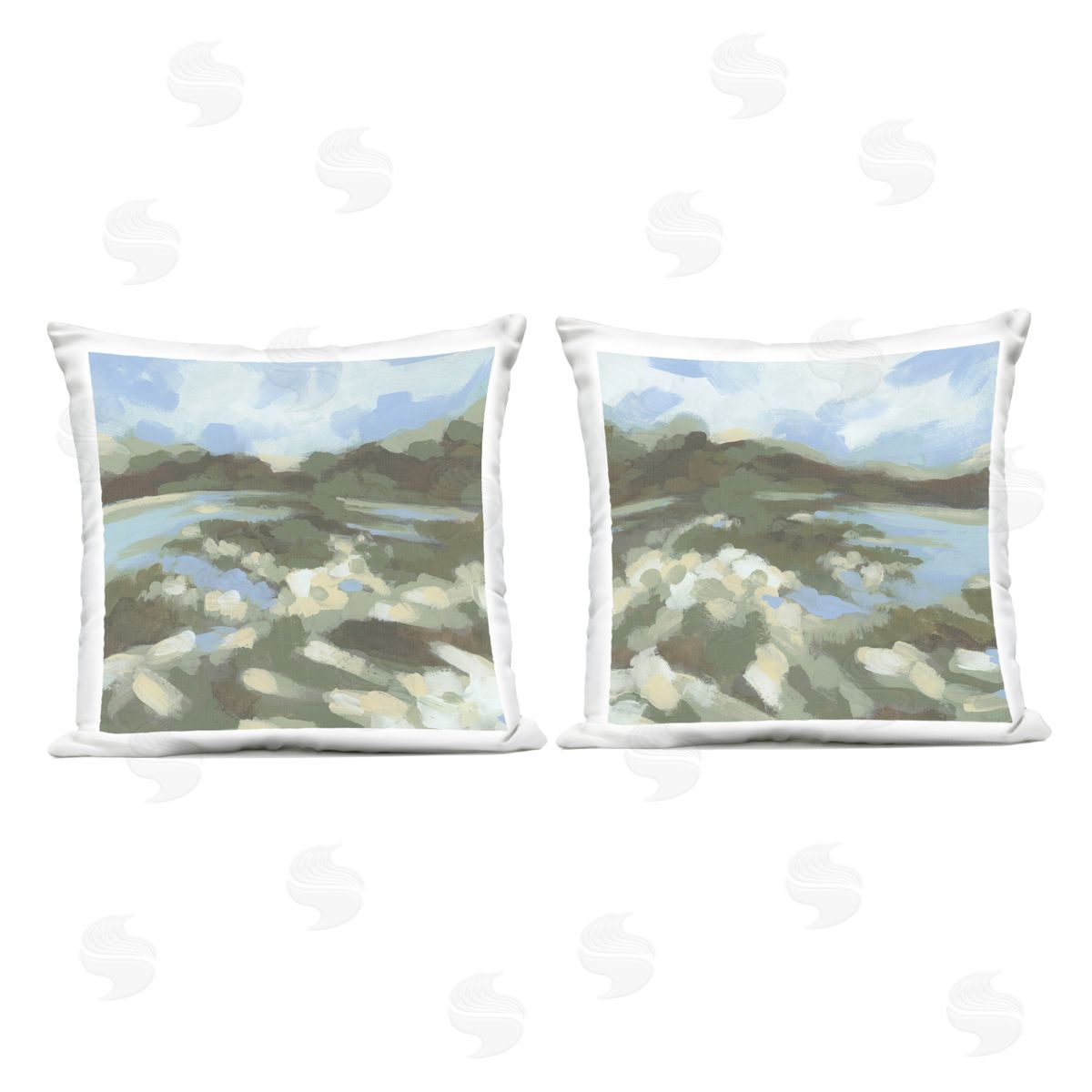 June Erica Vess Vivid Impressionist Landscape Outdoor Quick-Dry Polyester Printed Throw Pillow