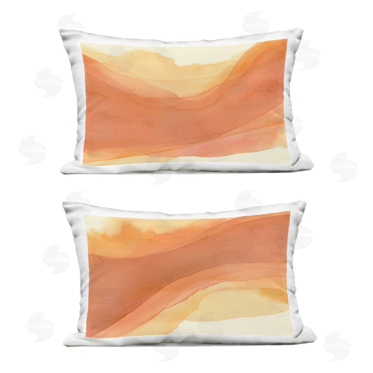 Grace Popp Curving Orange Waves Outdoor Quick-Dry Polyester Printed Throw Pillow