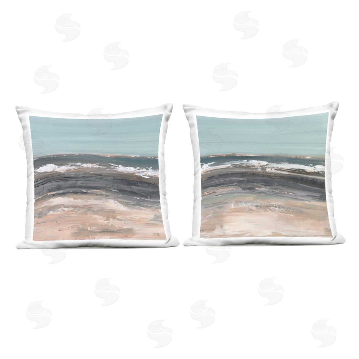 Ethan Harper Summer Waves Abstract Outdoor Quick-Dry Polyester Printed Throw Pillow