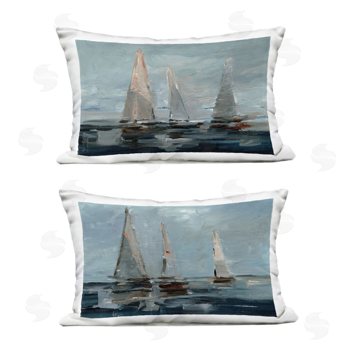 Ethan Harper Sailboat Seascape Impressions Outdoor Quick-Dry Polyester Printed Throw Pillow