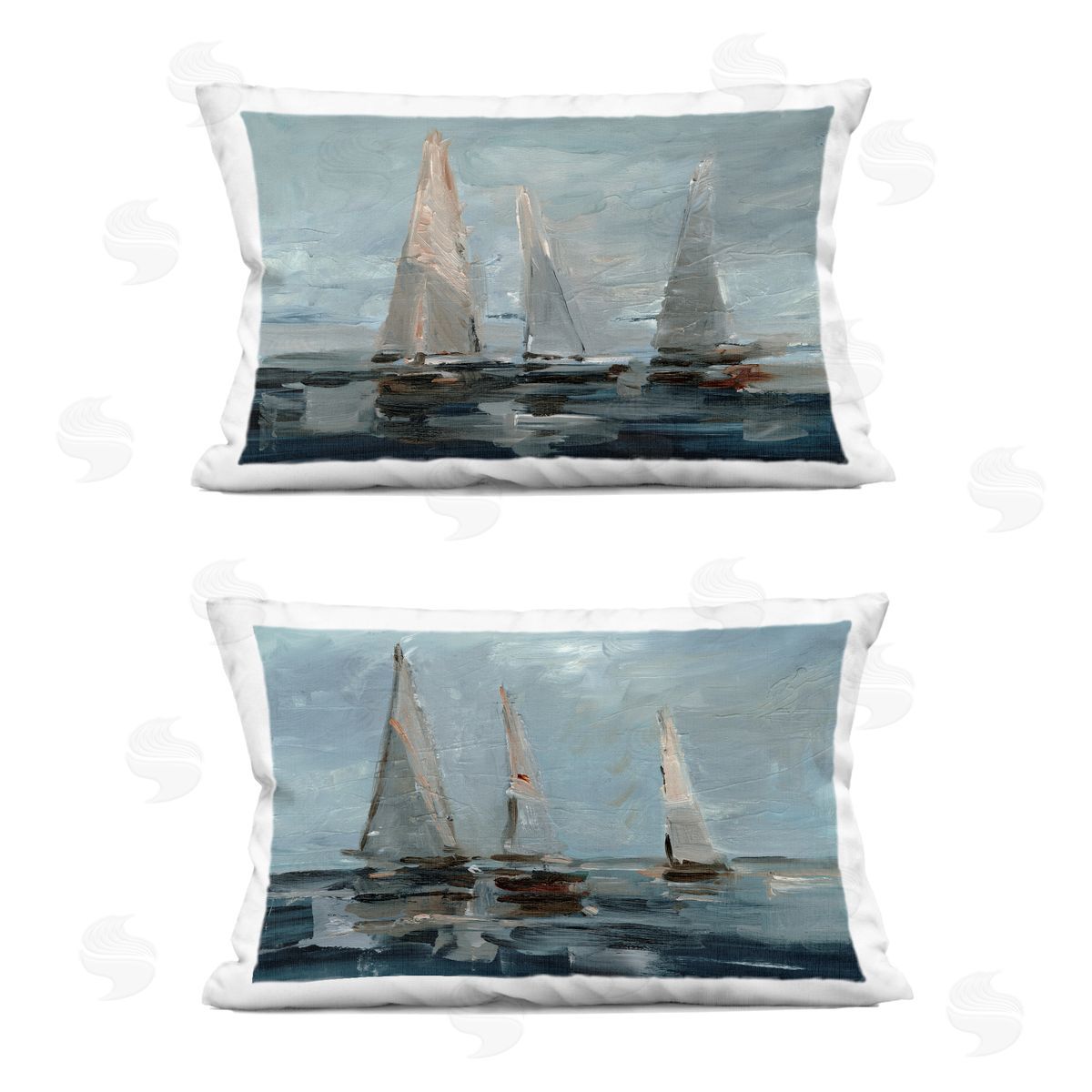 Ethan Harper Sailboat Seascape Impressions Printed Plush Polyester Throw Pillow