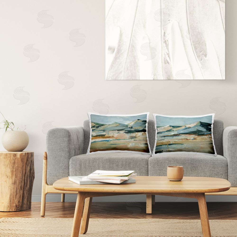 Ethan Harper Desert Mountain Impressions Printed Plush Polyester Throw Pillow On Chair