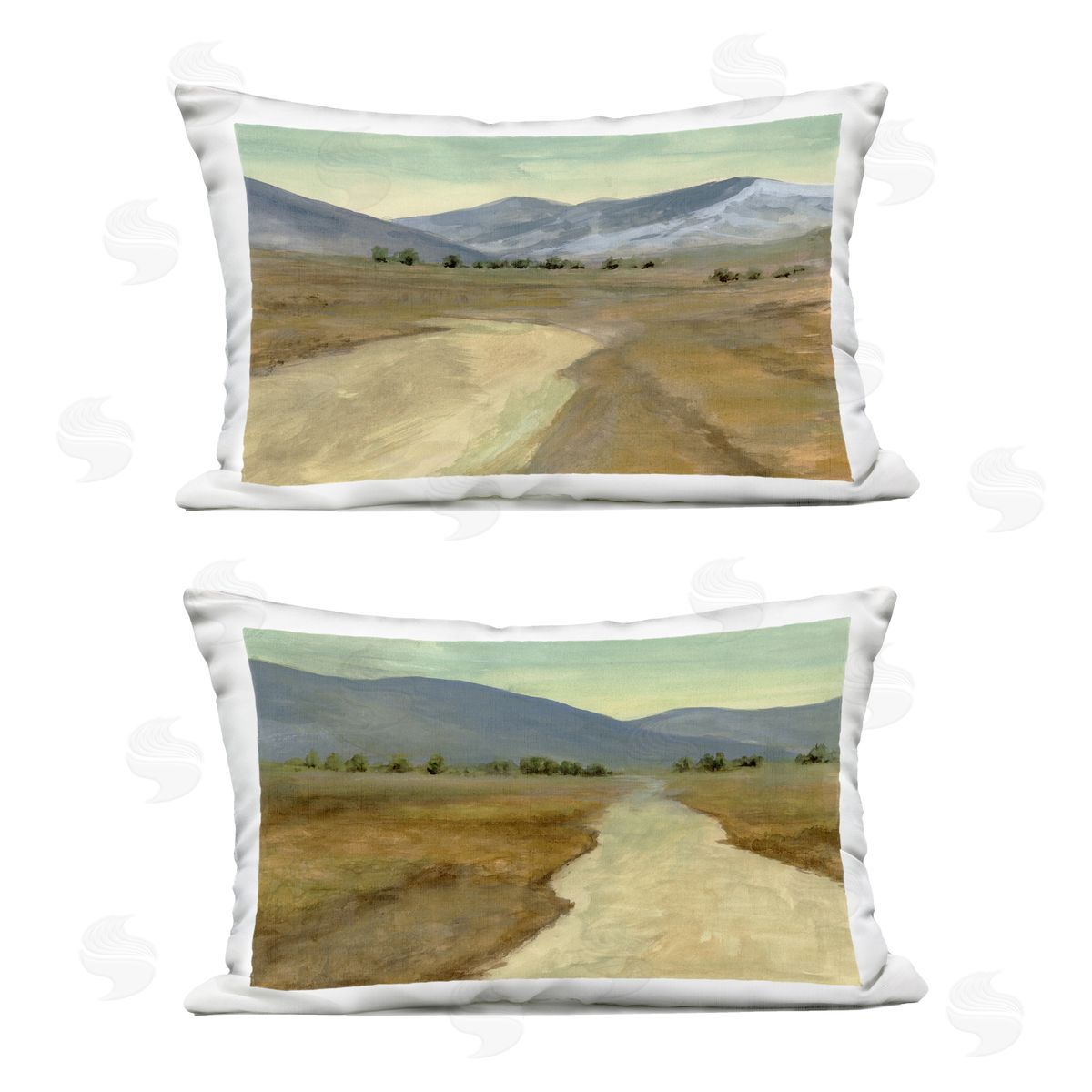 Michael Willett Barren Desert Path Outdoor Quick-Dry Polyester Printed Throw Pillow