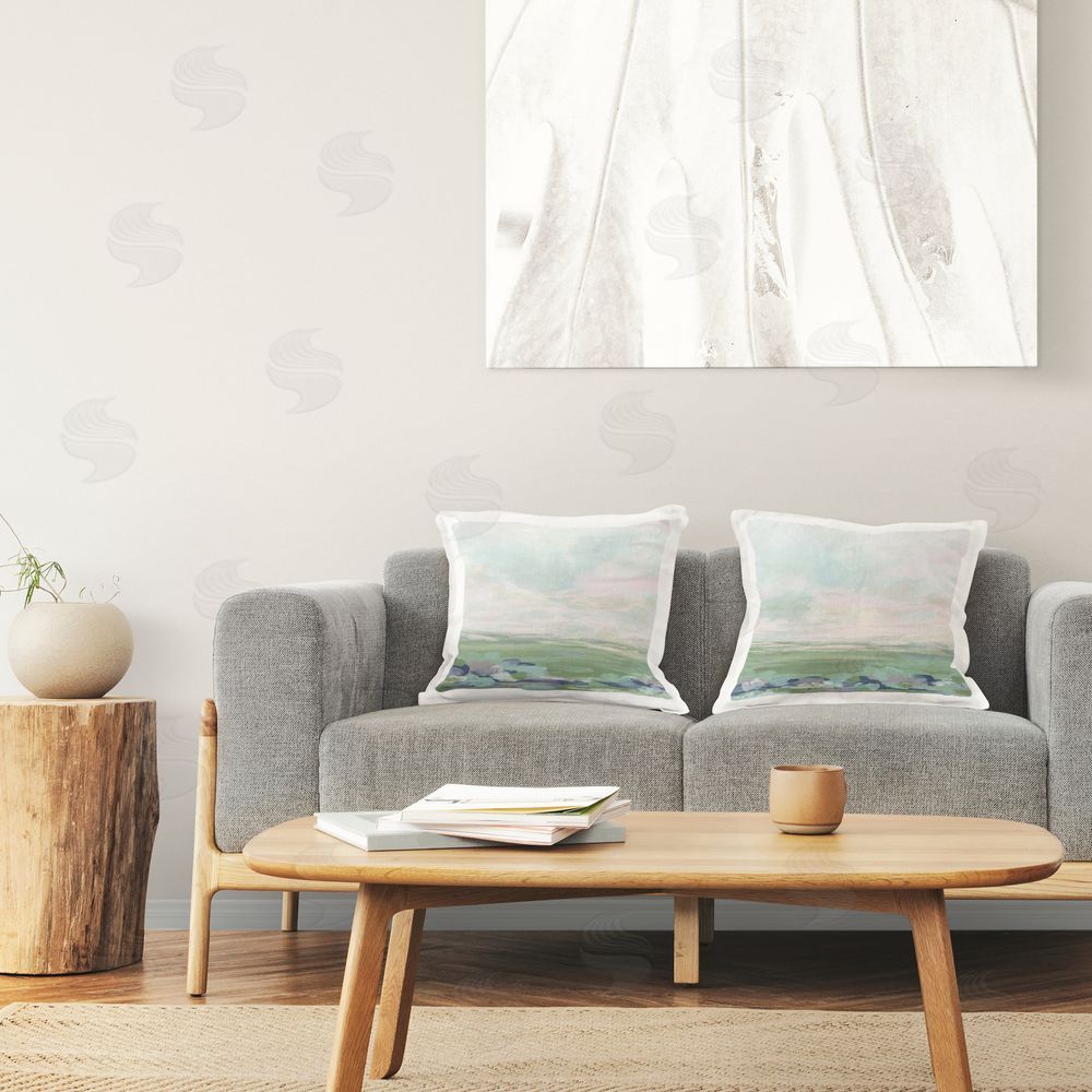 June Erica Vess Abstract Gradient Landscapes Printed Plush Polyester Throw Pillow On Chair